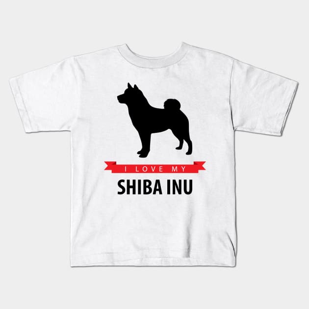 I Love My Shiba Inu Kids T-Shirt by millersye